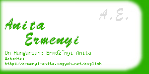 anita ermenyi business card